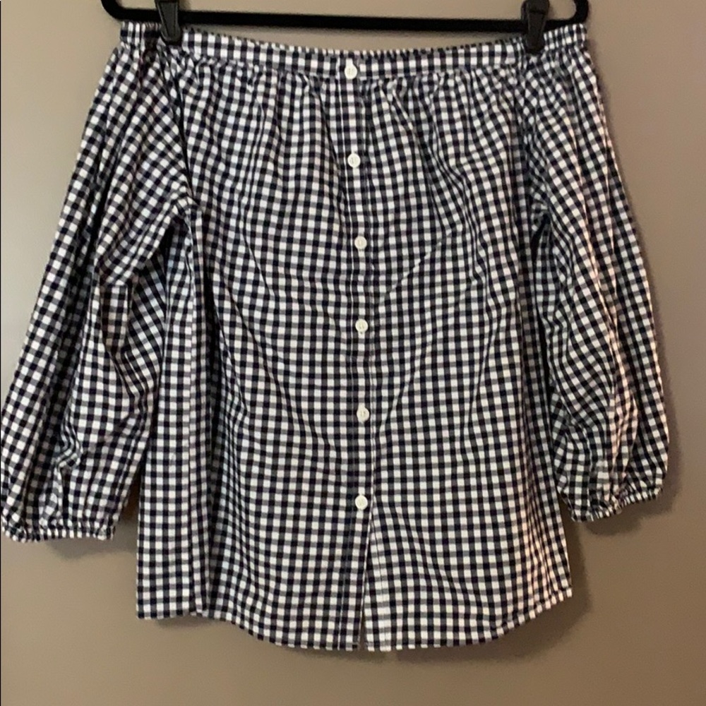 Off-the-Shoulder Gingham Top